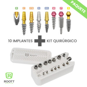 PAQUETE 10 IMPLANTES MONOFÁSICOS + INSTRUMENTAL AL 50%